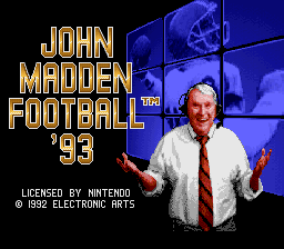 John Madden Football '93 (Europe) Title Screen